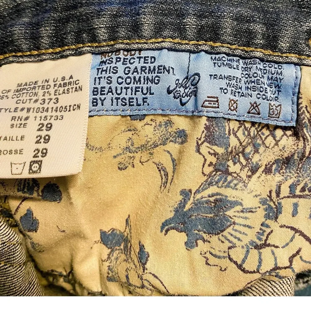 GOLD SIGN 'Adore' Denim Long Walking Shorts Frayed Hem Size 29